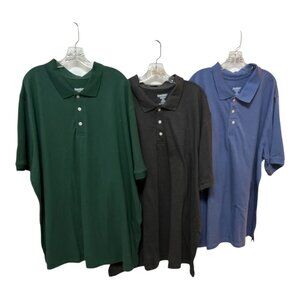 KingSize Mens Polo Shirts Lot 3XL Big Green Black Blue Short Sleeve